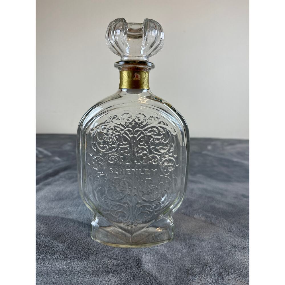 Vintage Schenley liquor decanter collectible bottle w  stopper mid-century